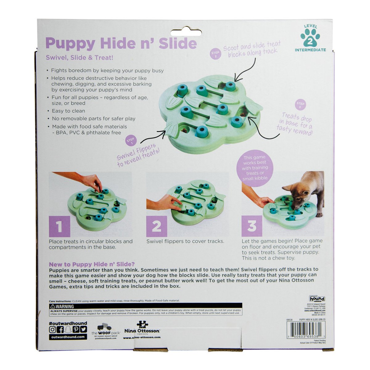 Nina Ottosson Puppy Hide N Slide Grön