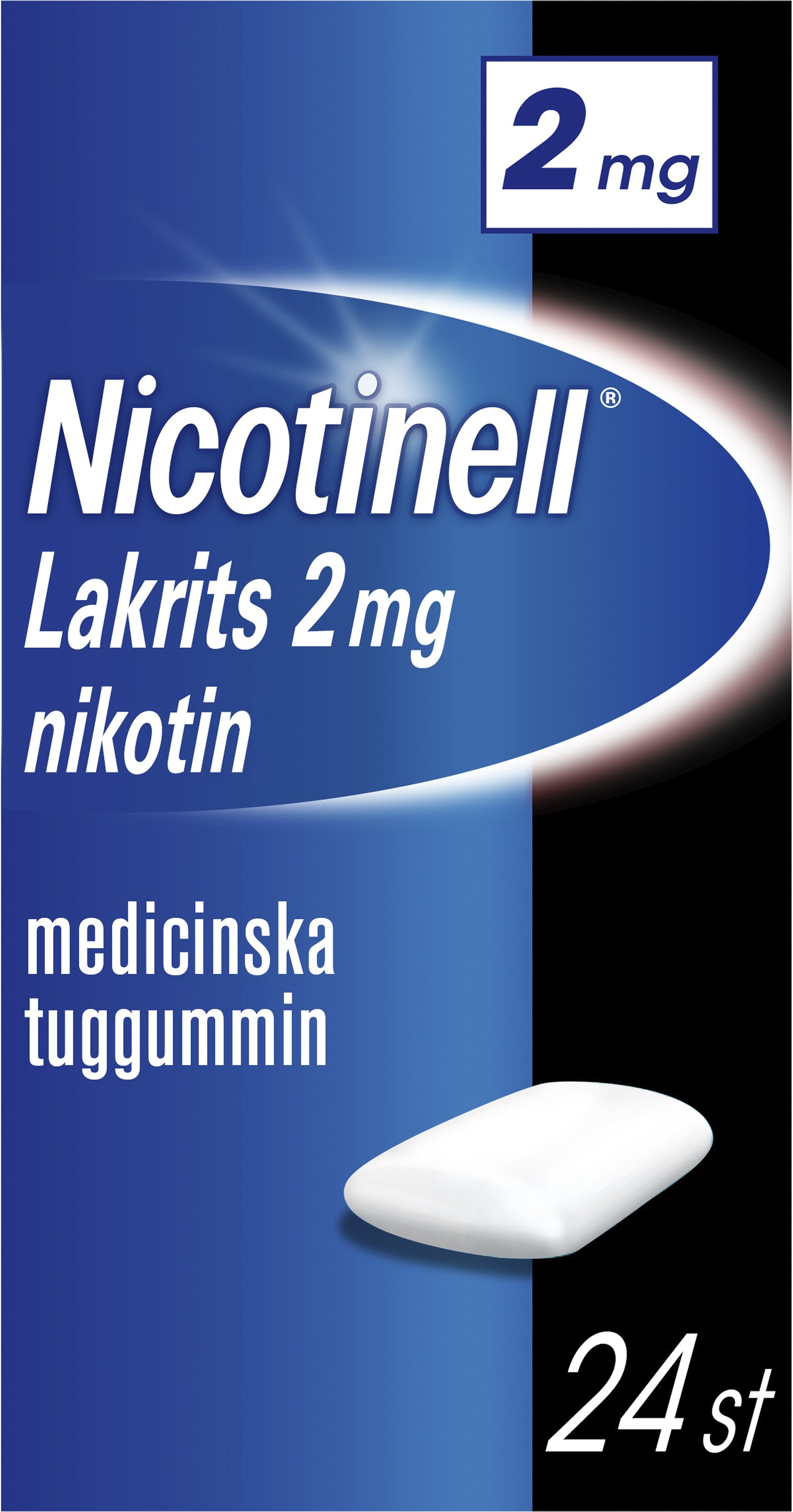 Nicotinell Lakrits 2mg Nikotin Medicinska tuggummin 24 st