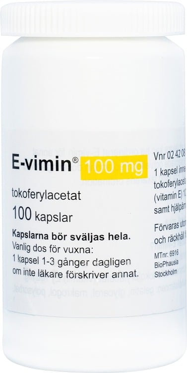 E-vimin mjuk kapsel 100 mg 100 st