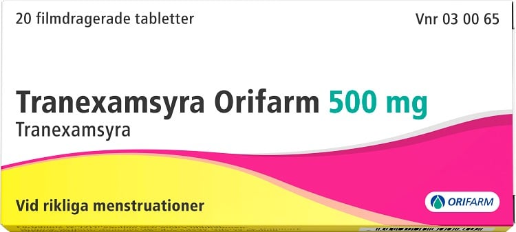 Tranexamsyra Orifarm 500 mg Tranexamsyra 20 tabletter