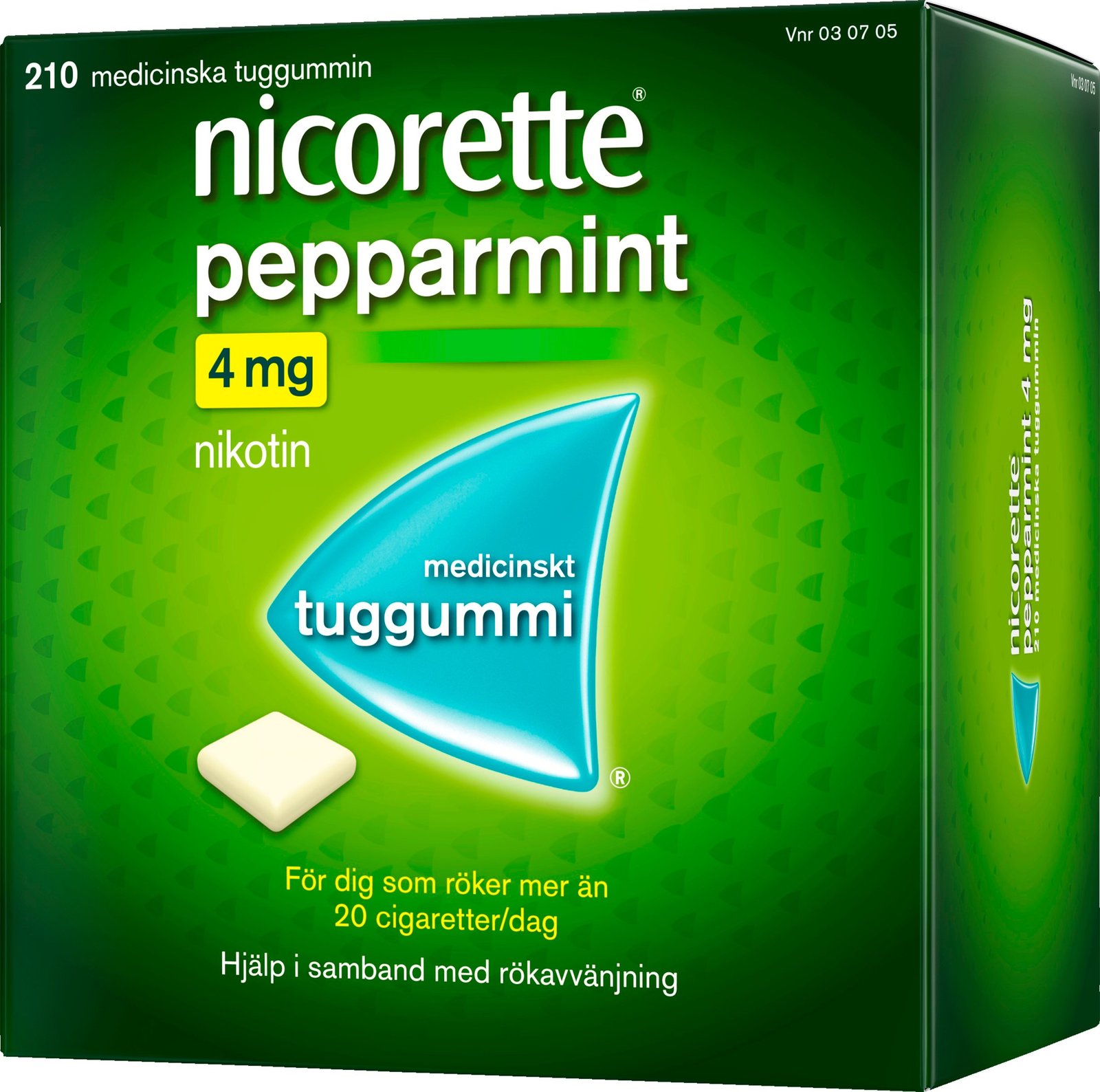 Nicorette Pepparmint Medicinskt Tuggummi 4 mg 210 st