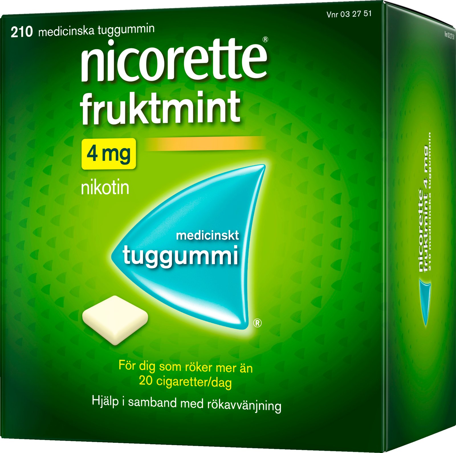 Nicorette Fruktmint Medicinskt Tuggummi 4 mg 210 st