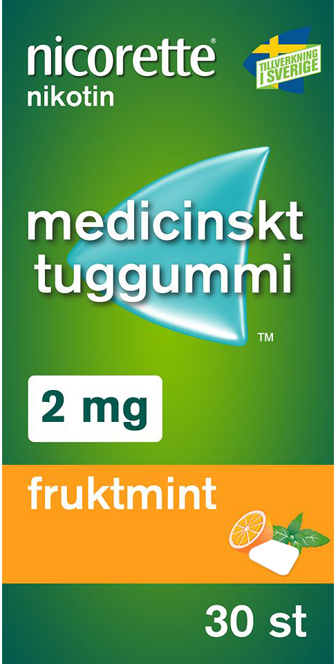 Nicorette Fruktmint Medicinskt Tuggummi 2 mg 30 st