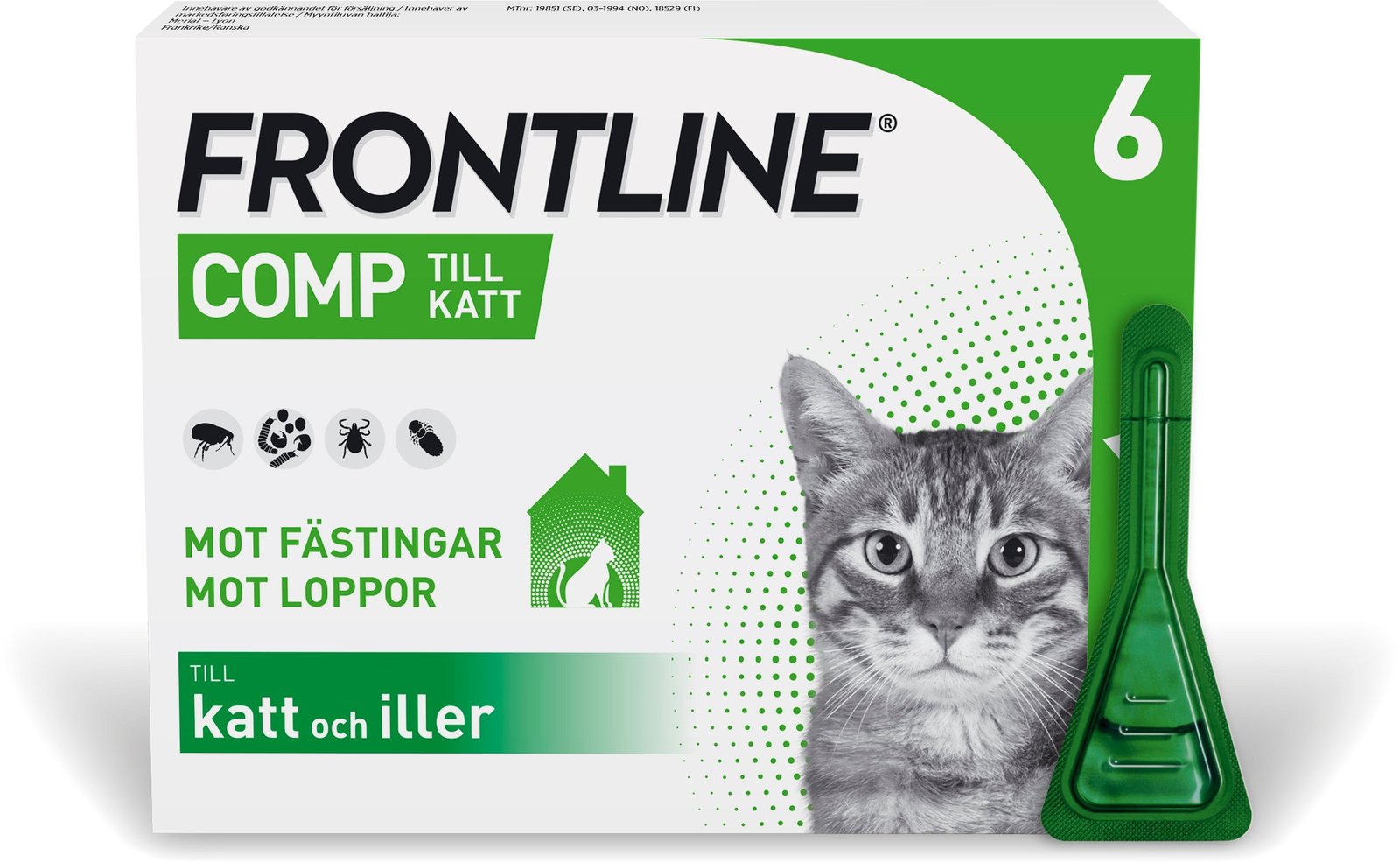 Frontline Comp Spot-on Lösning Katt 50mg/60mg 6 x 0,5 ml