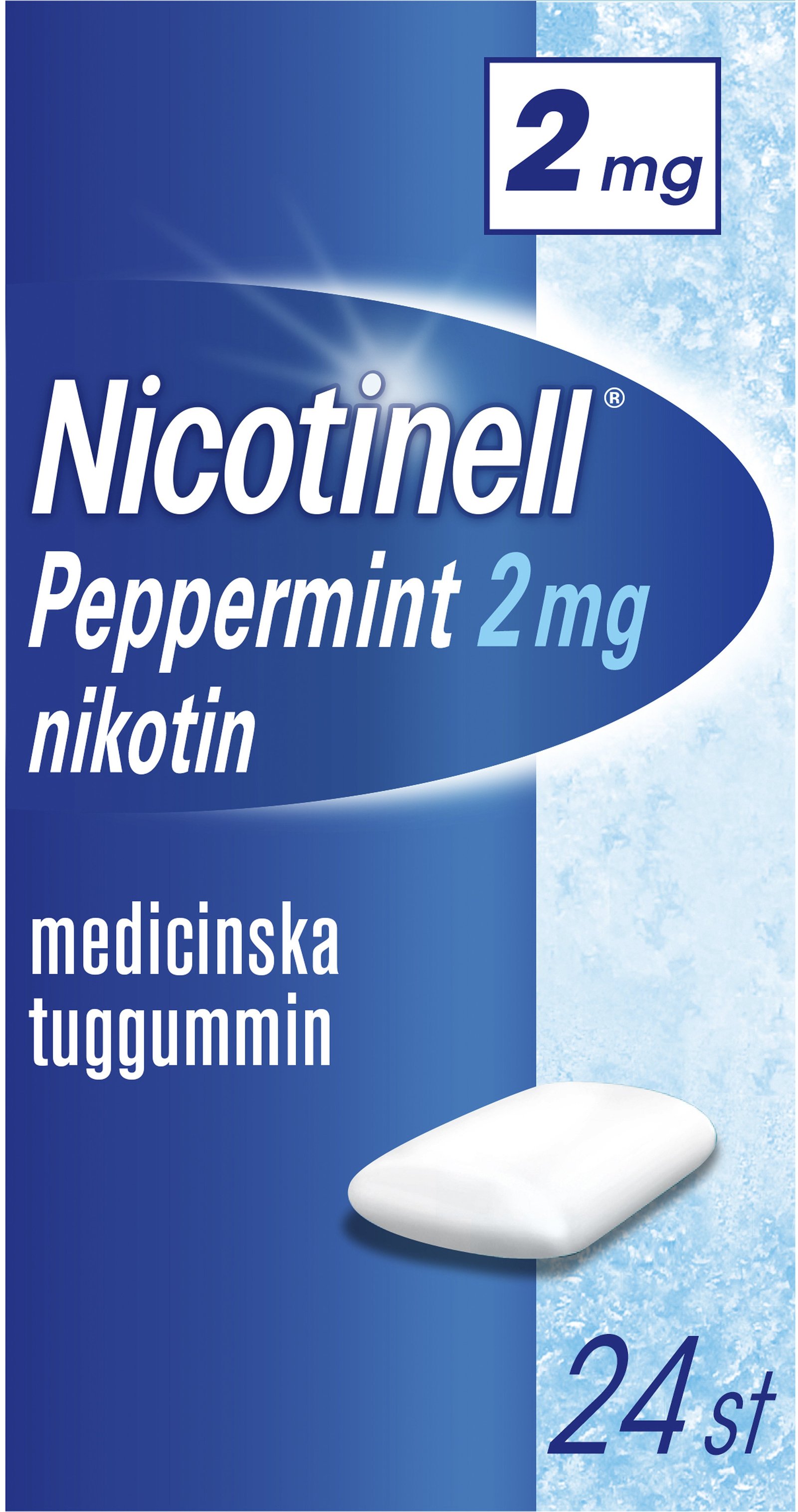Nicotinell Pepparmint 2 mg Nikotin Medicinska tuggummin 24 st