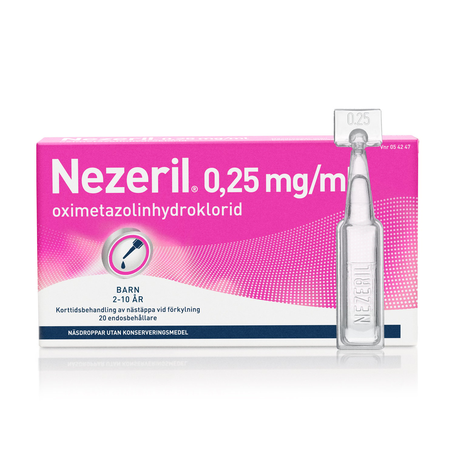 Nezeril 0,25 mg/ml näsdroppar 20 st (utan konserveringsmedel)