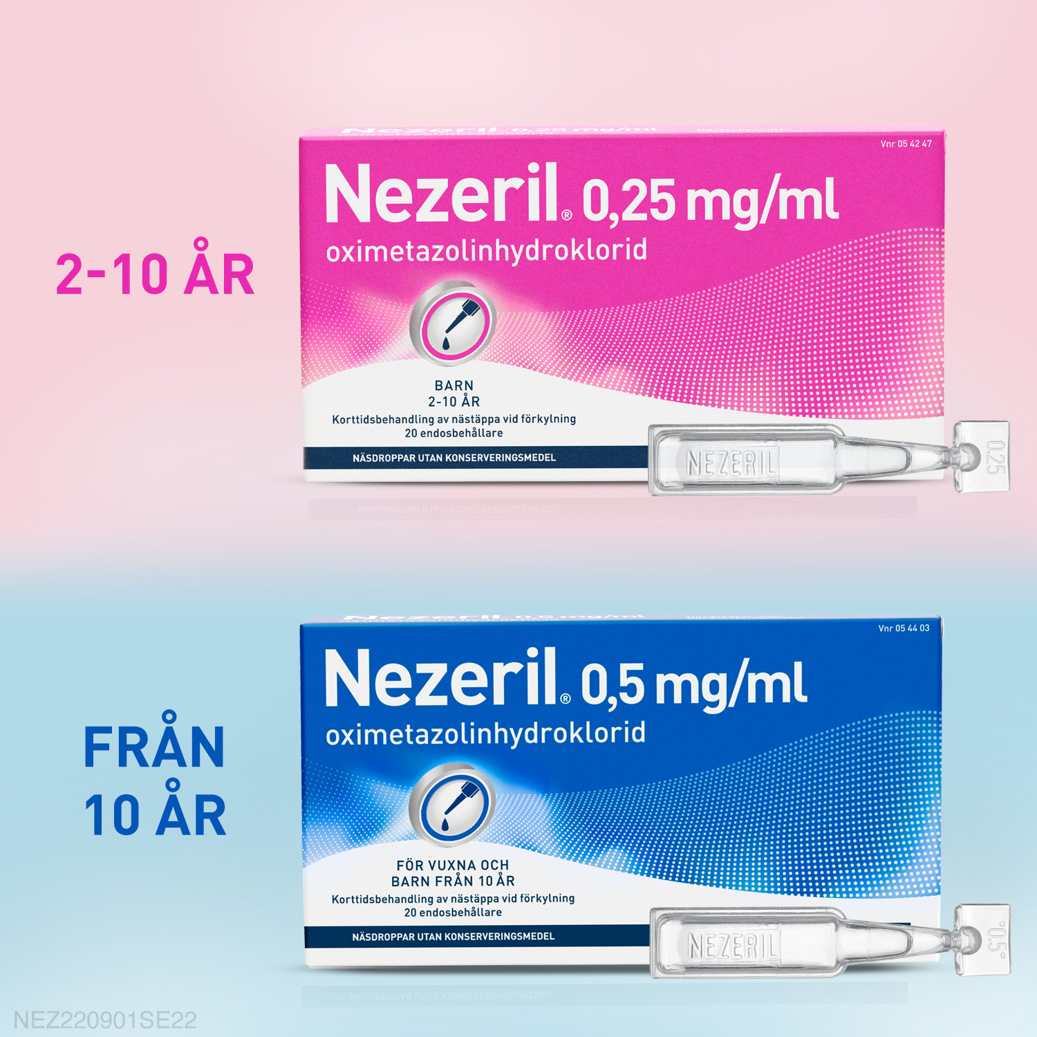 Nezeril 0,25 mg/ml näsdroppar 20 st (utan konserveringsmedel)