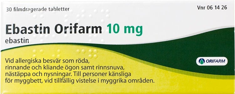 Ebastin Orifarm 10 mg Ebastin 30 tabletter