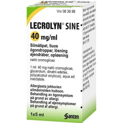 Lecrolyn Sine 40 mg/ml Ögondroppar 5 ml