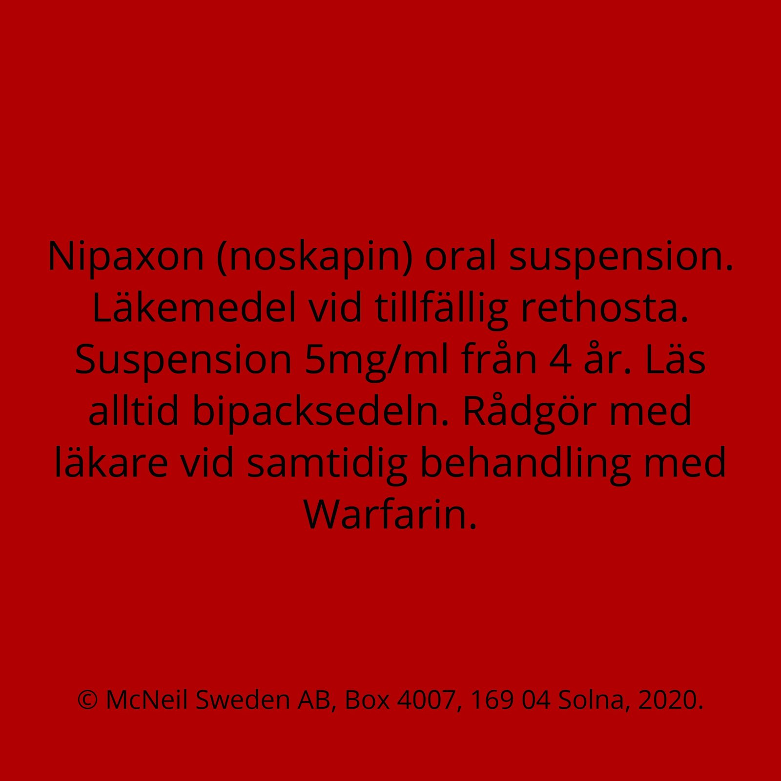 Nipaxon oral suspension 5mg/ml, 250ml