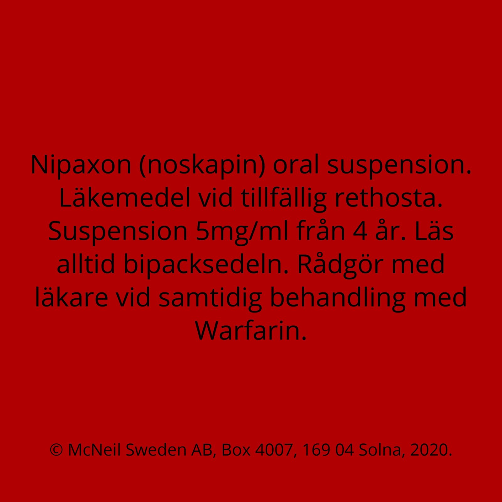 Nipaxon oral suspension 5mg/ml, 250ml
