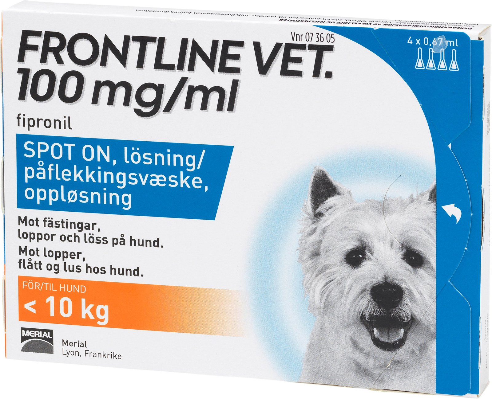 Frontline Vet 100 mg/ml spot-on, 4 x 0,67 ml