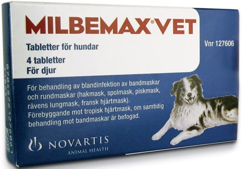 Milbemax Vet. för hundar, tablett 4 st