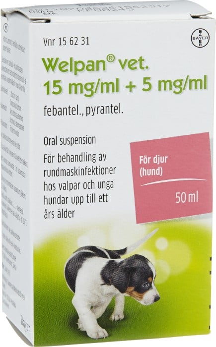 Welpan Vet. oral suspension 5 mg/ml+15 mg/ml, 50 ml