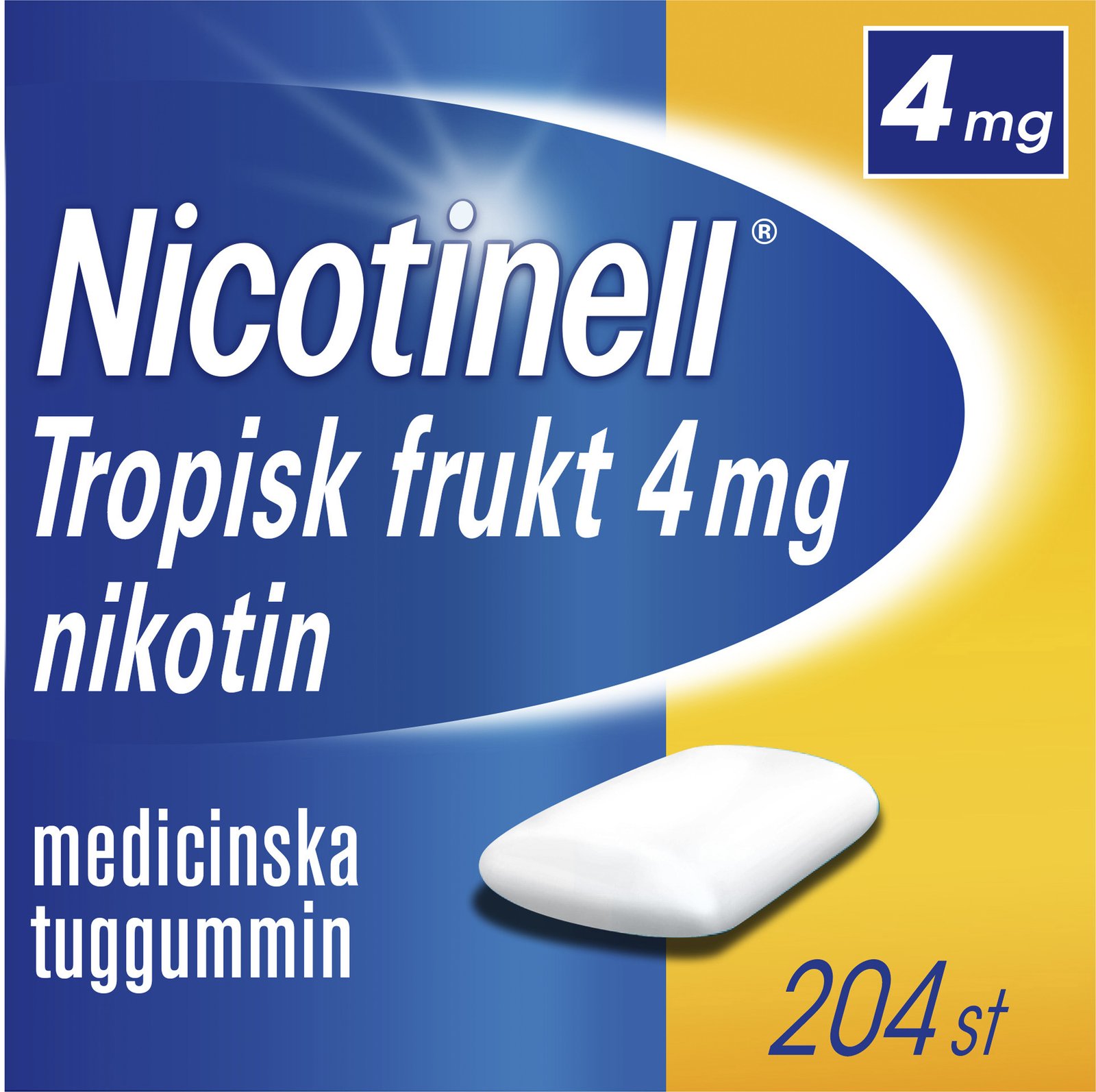 Nicotinell Tropisk Frukt 4mg Nikotin Medicinska tuggummin 204 st