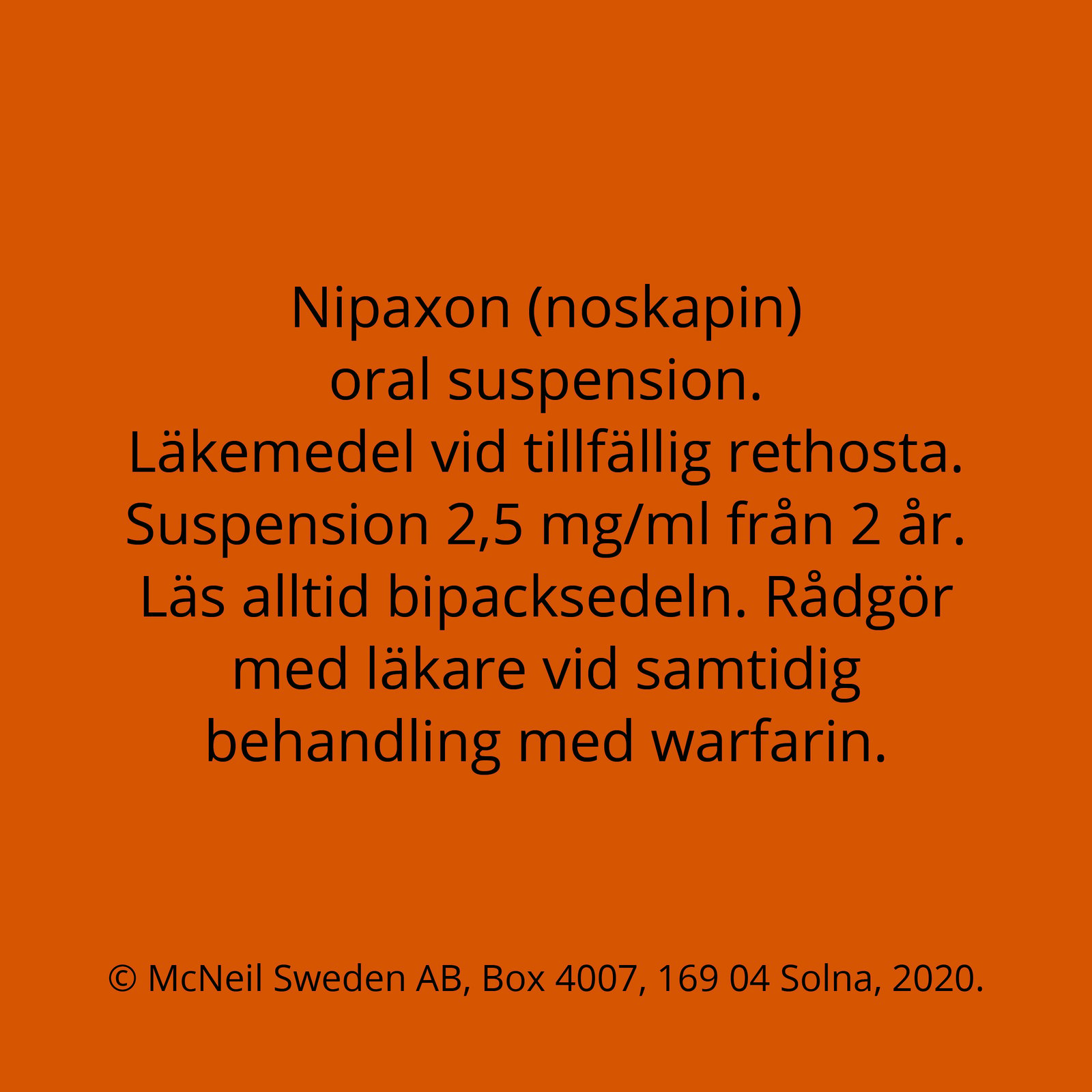 Nipaxon oral suspension 2,5mg/ml, 100ml