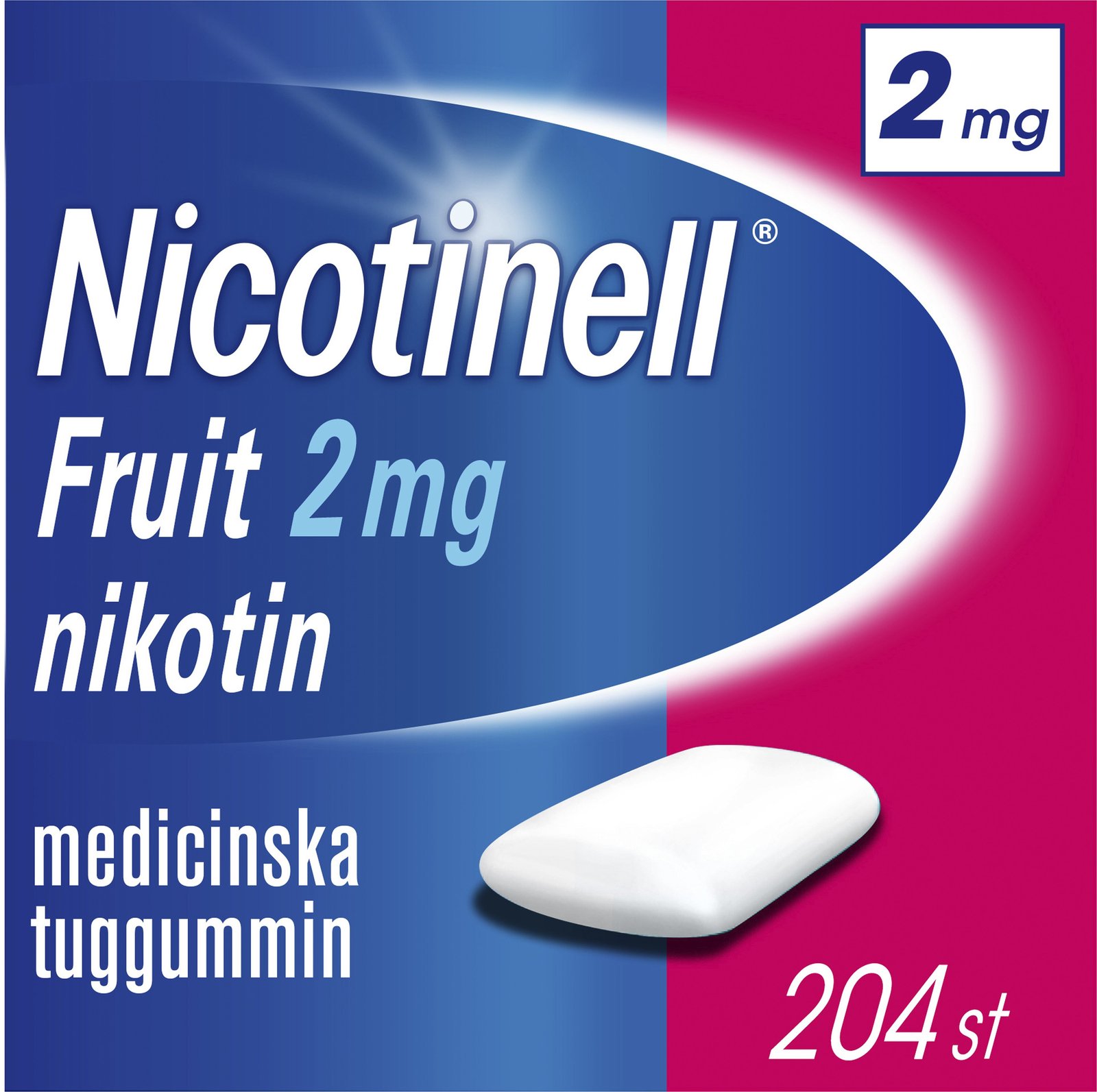 Nicotinell Frukt 2mg Nikotin Medicinska tuggummin 204 st