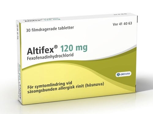Altifex 120 mg fexofenadin 30 filmdragerade tabletter