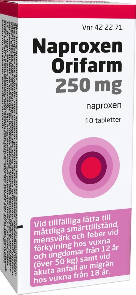 Naproxen Orifarm 250 mg Naproxen 10 tabletter