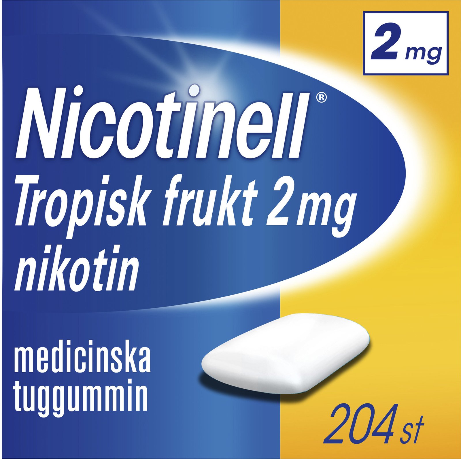 Nicotinell Tropisk Frukt 2 mg Nikotin Medicinska tuggummin 204 st