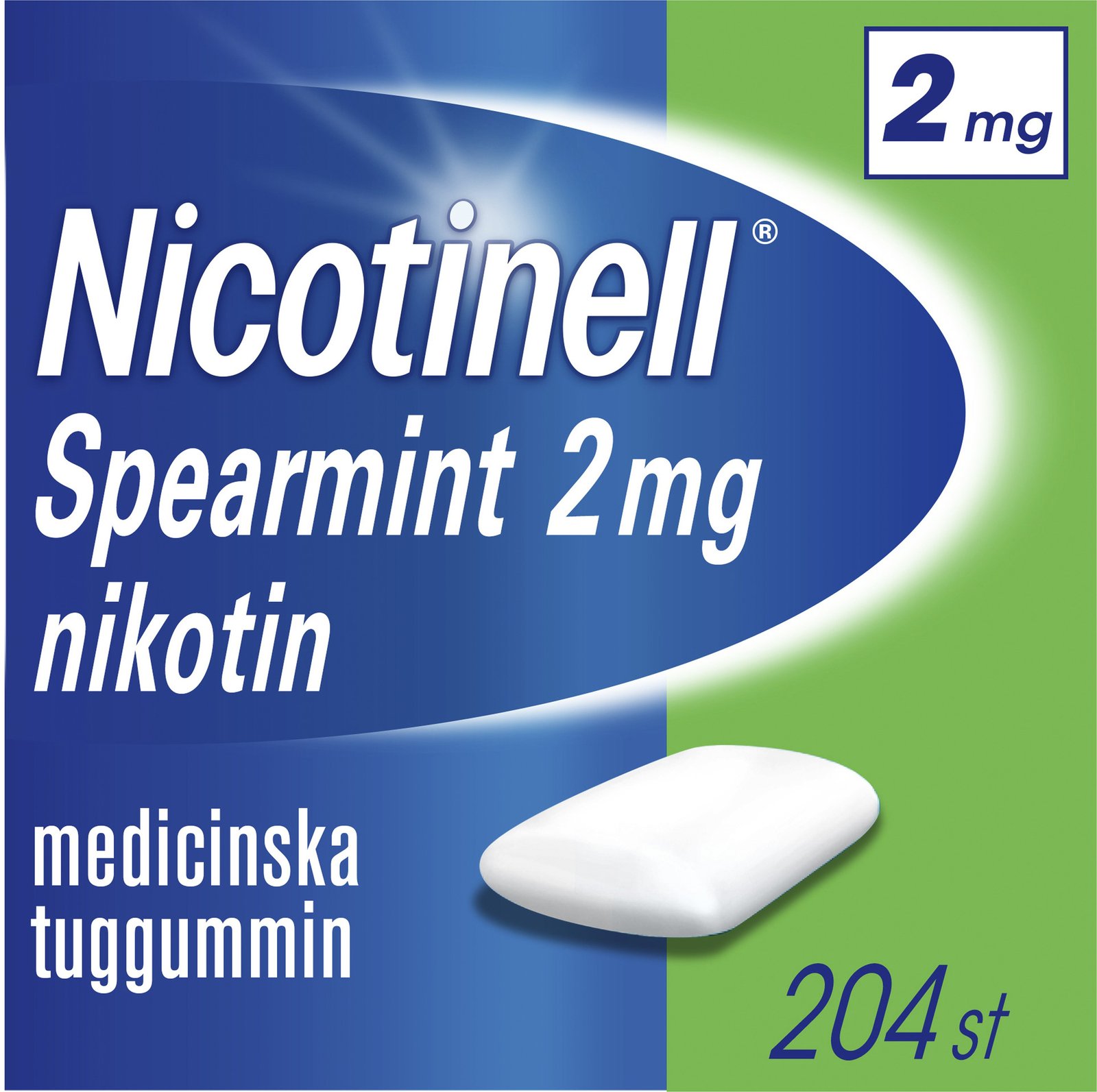 Nicotinell Spearmint 2 mg Nikotin Medicinska tuggummin 204 st