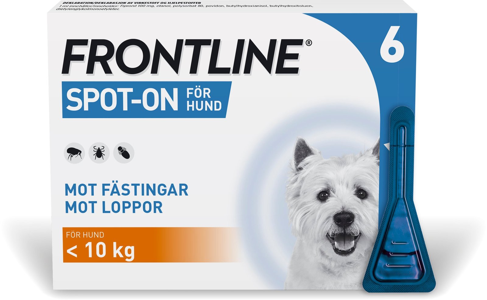 Frontline Vet 100 mg/ml Spot-on För Hund 6 x 0,67 ml