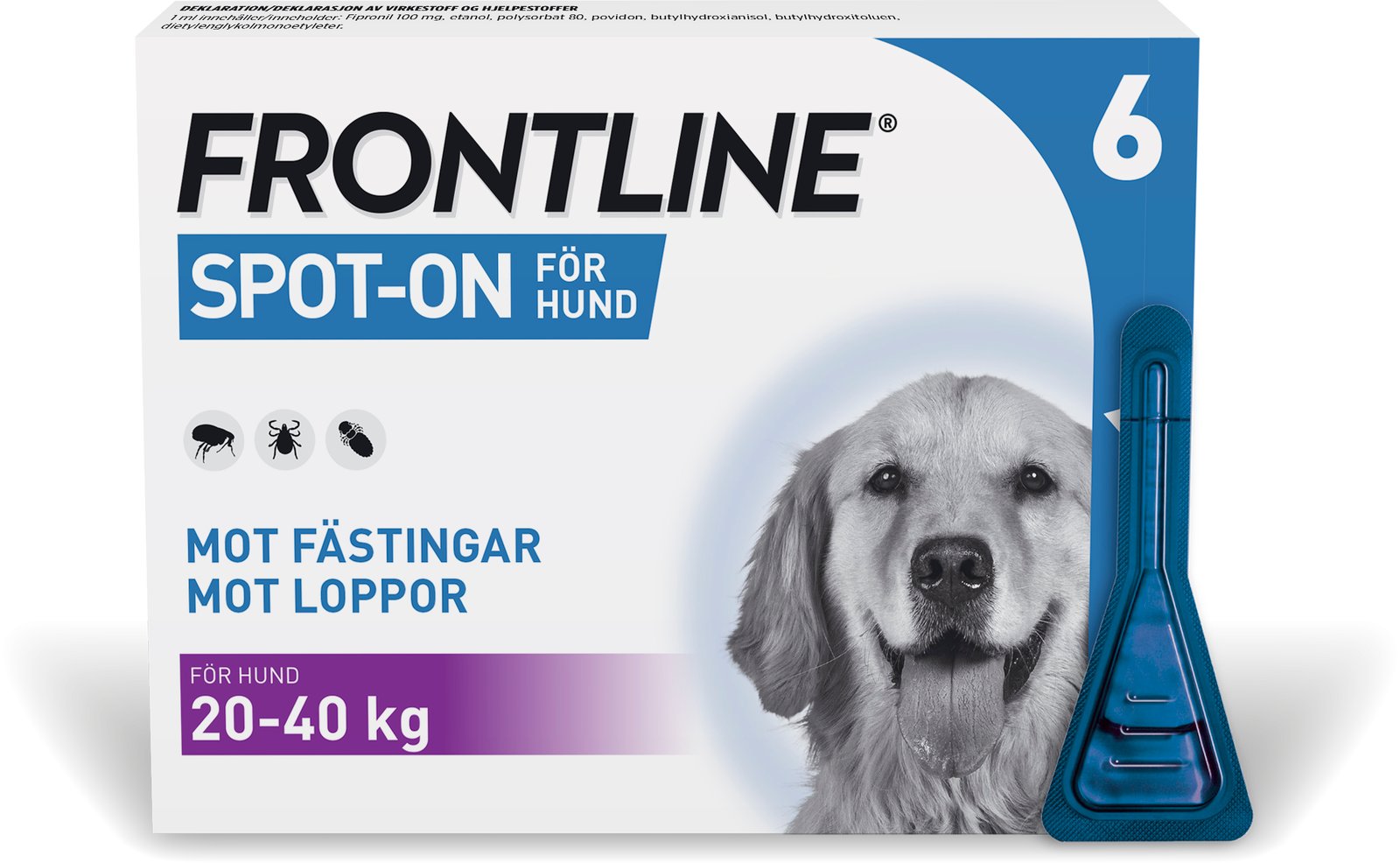 Frontline vet. spot-on, lösning 100 mg/ml, 6 x 2,68 ml