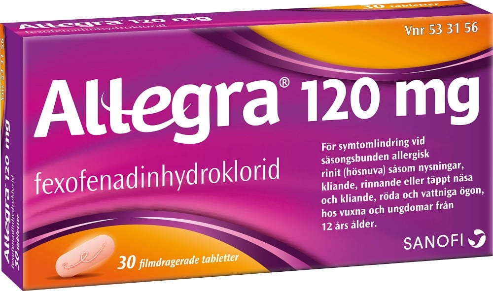 Allegra filmdragerade tabletter 120 mg, 30st