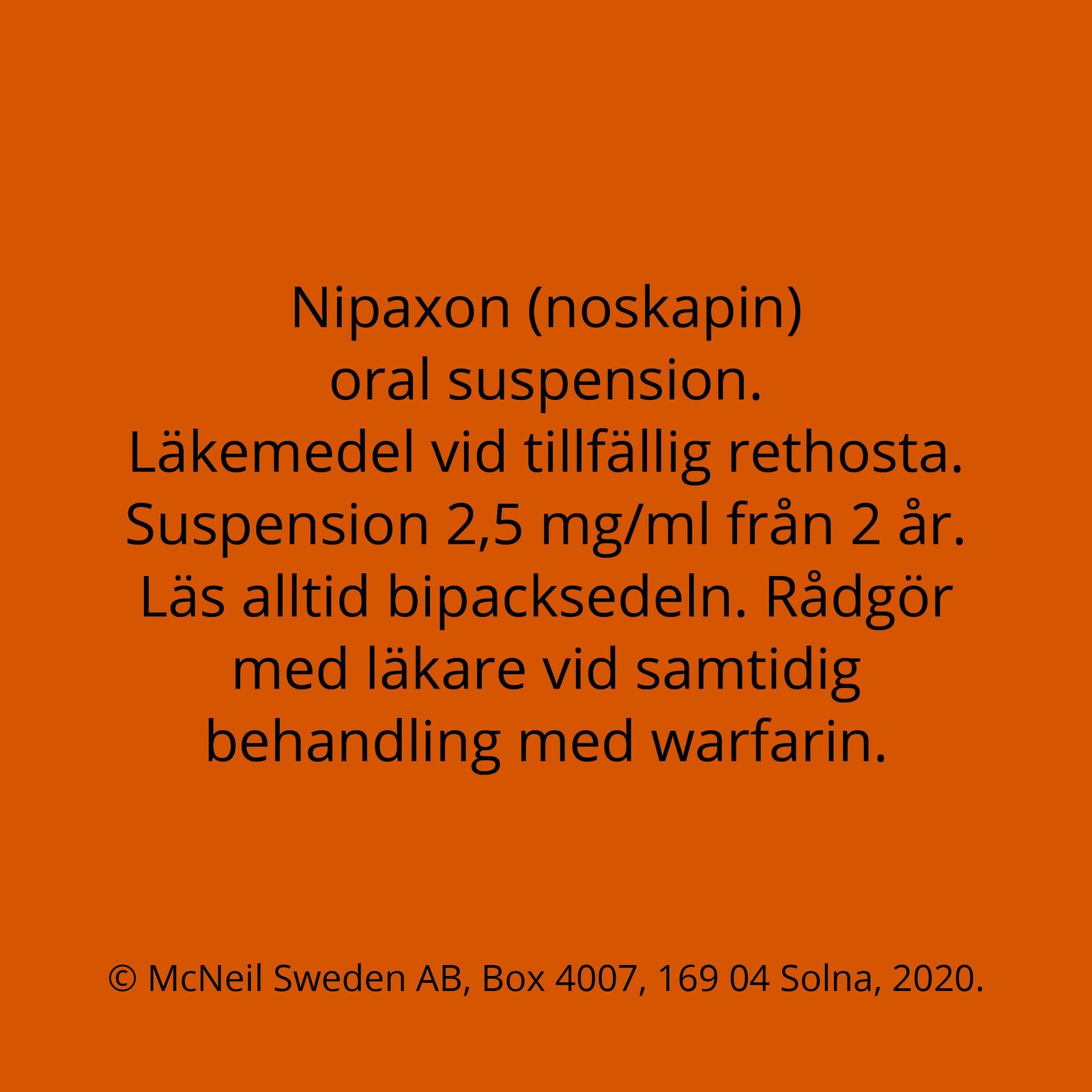 Nipaxon oral suspension 2,5mg/ml, 250ml