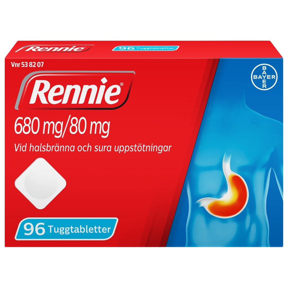 Rennie Tuggtabletter 680 mg/80 mg 96 st