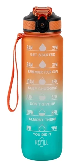 The Hollywood Motivational Bottle Orange and Turquoise 1000 ml