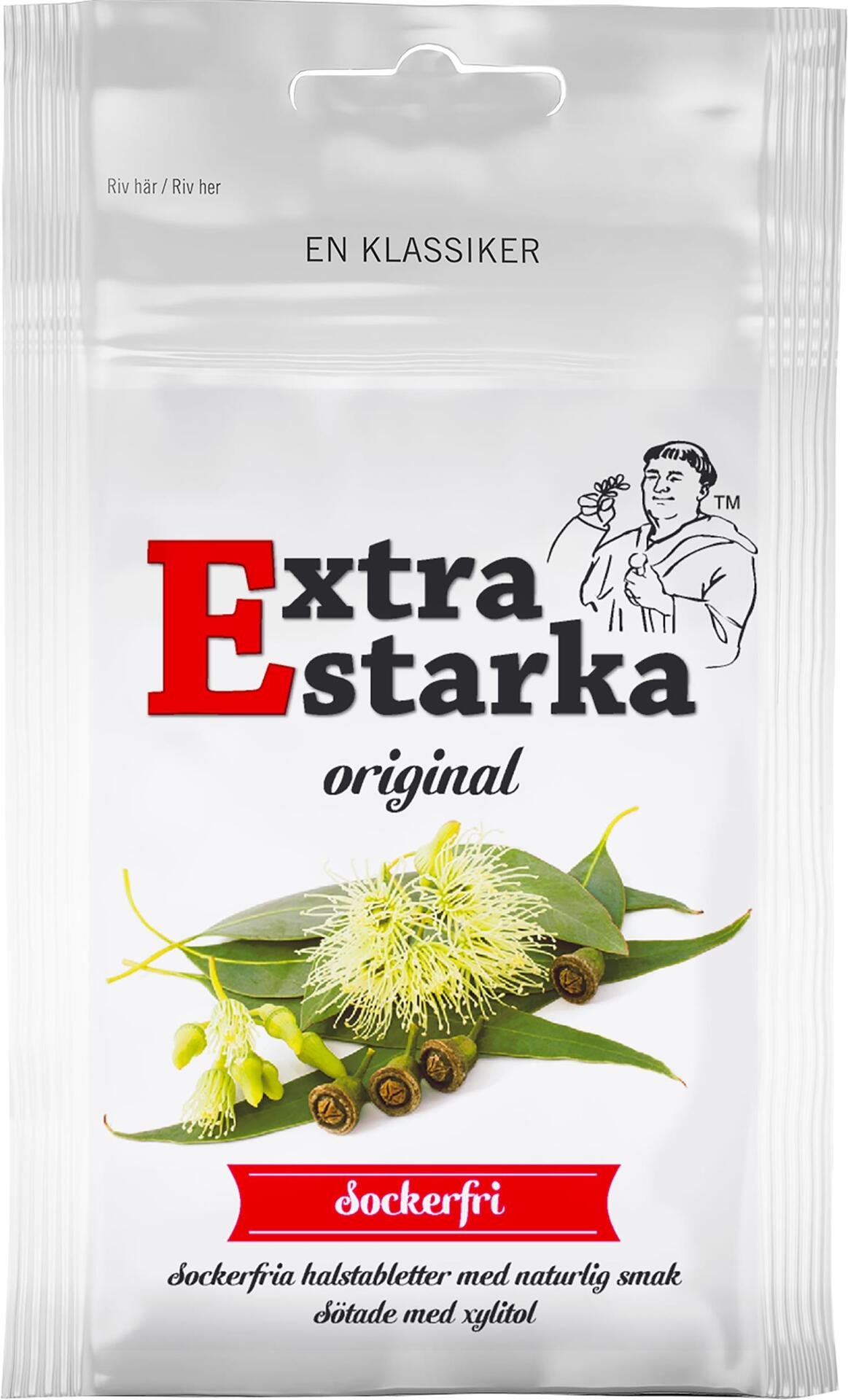 Extra Starka Original Sockerfria Halstabletter 60 g