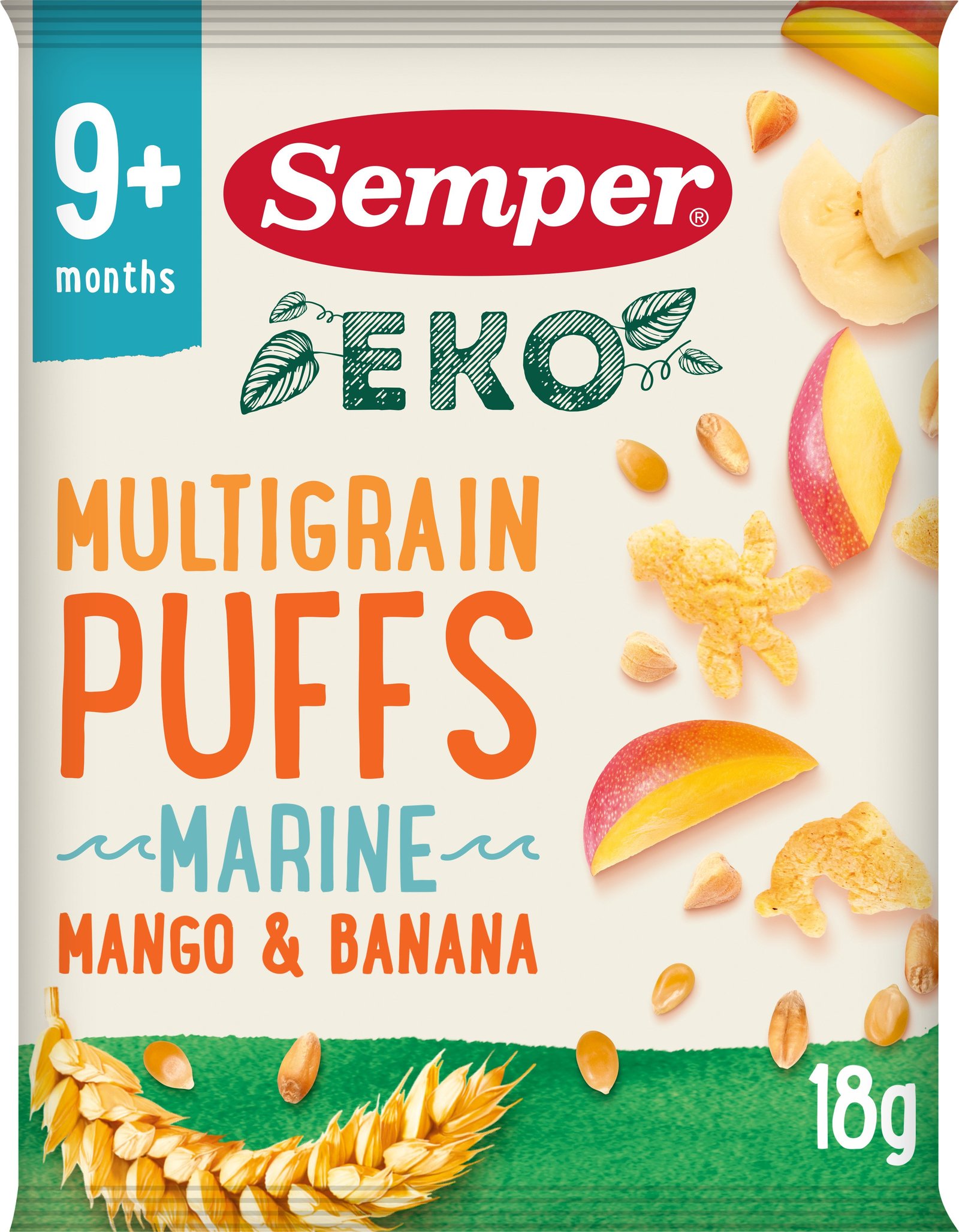 Semper Multigrain Puffs Marine Mango & Banana EKO 18 g