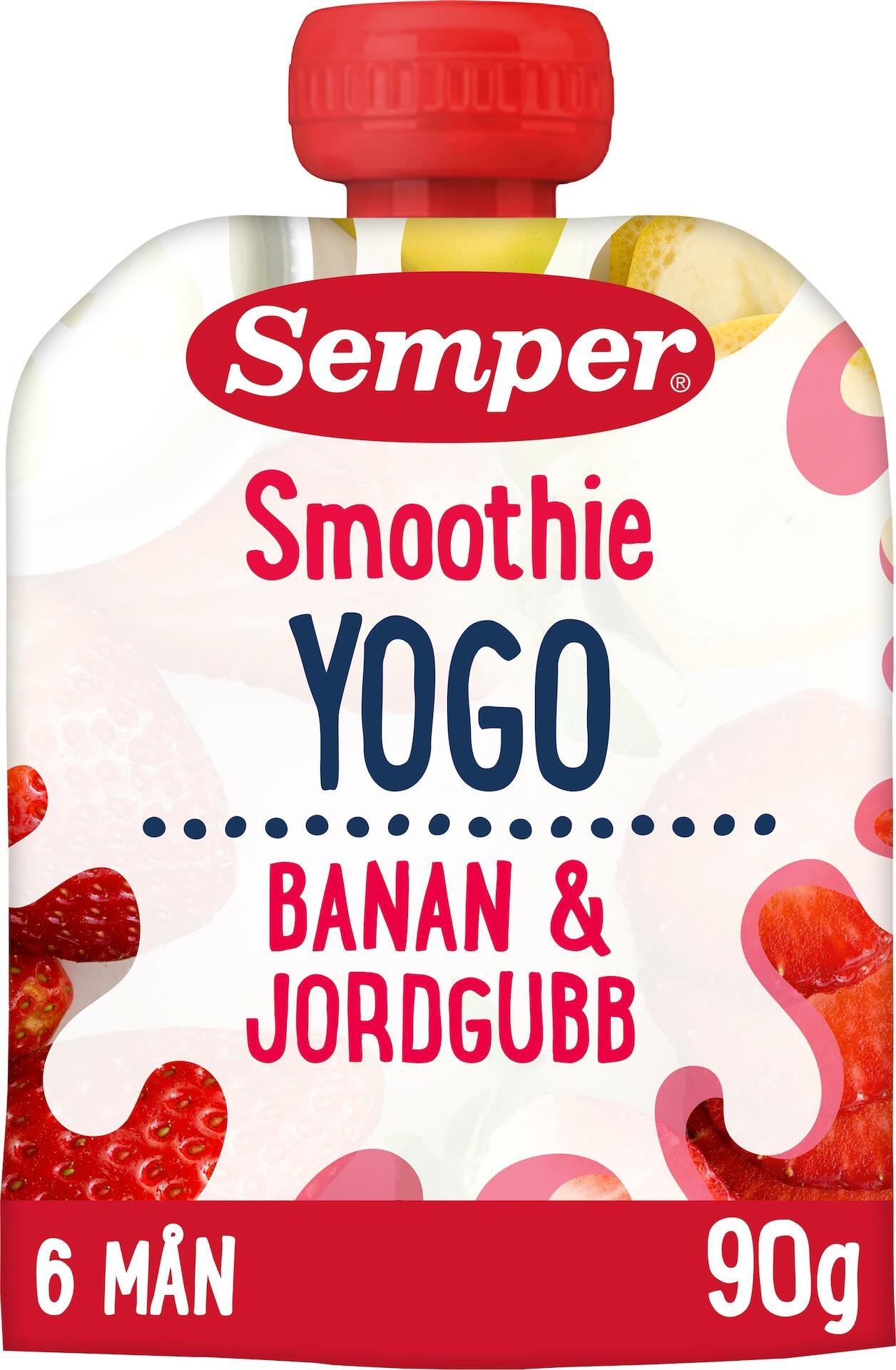 Semper Smoothie Yogo Banan & Jordbubb 90g