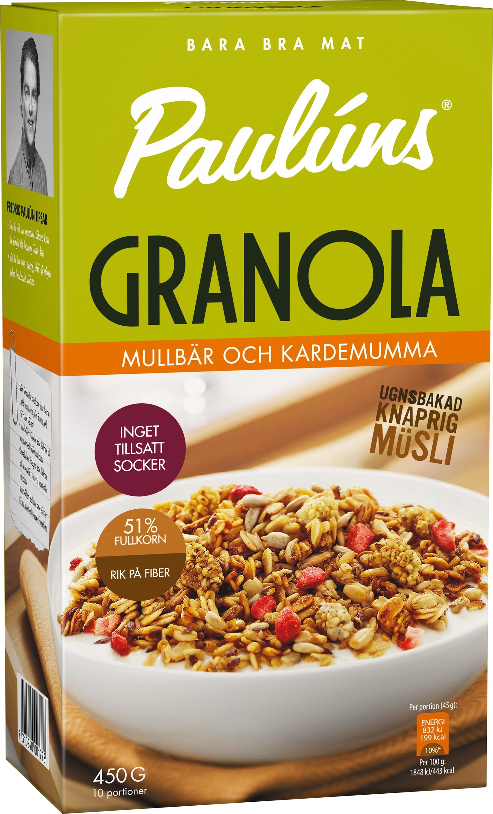 Paulúns Granola Mullbär Kardemumma 450g