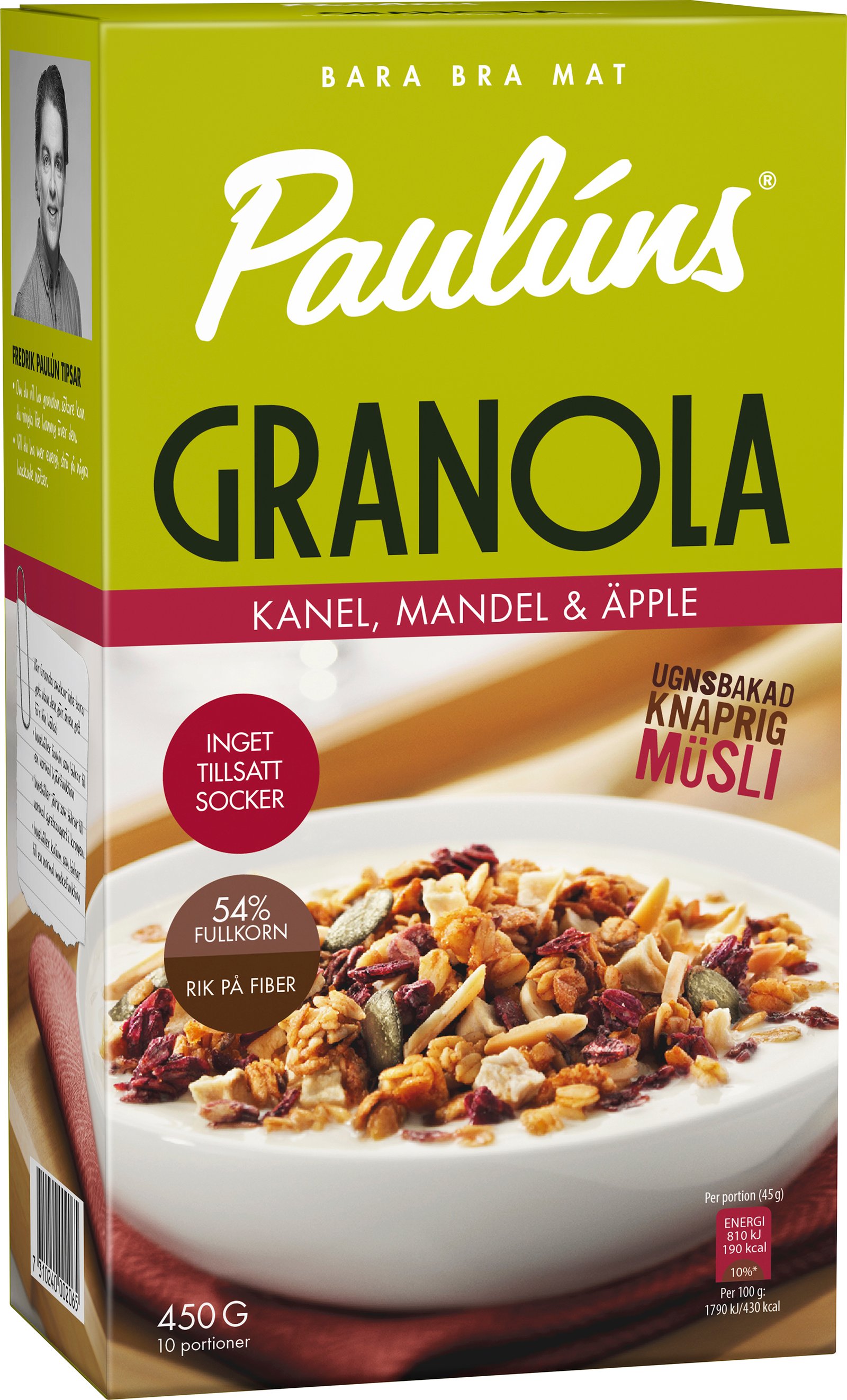 Paulúns Granola Kanel Mandel Äpple 450 g