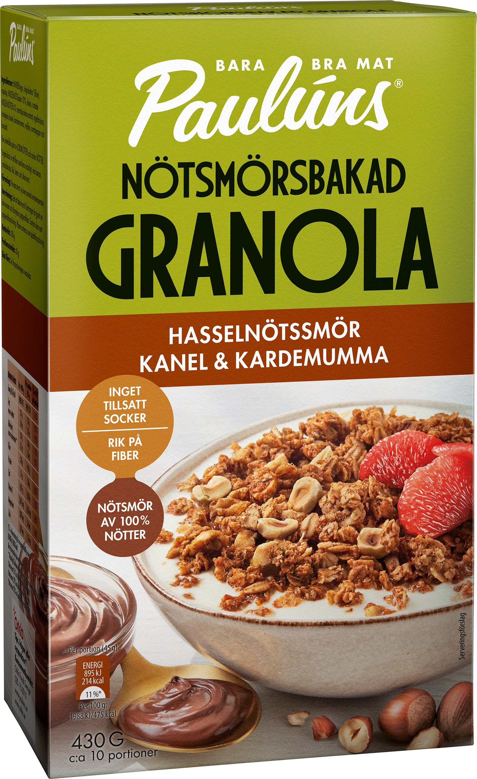 Paulúns Nötsmörsbakad Granola Kanel & Kardemumma 430 g