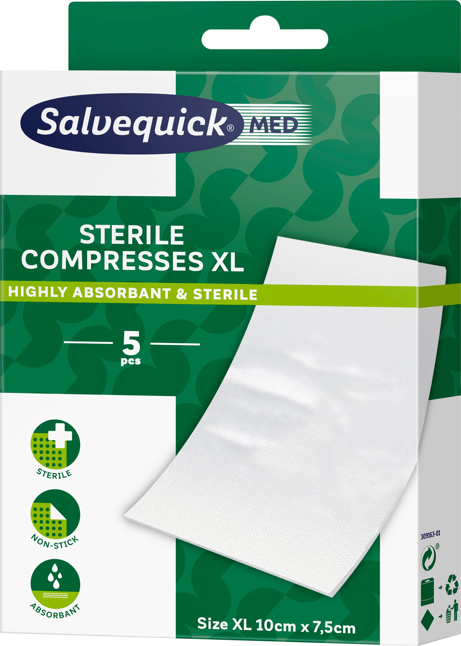 Salvequick MED Compress XL 10 cm x 7,5 cm