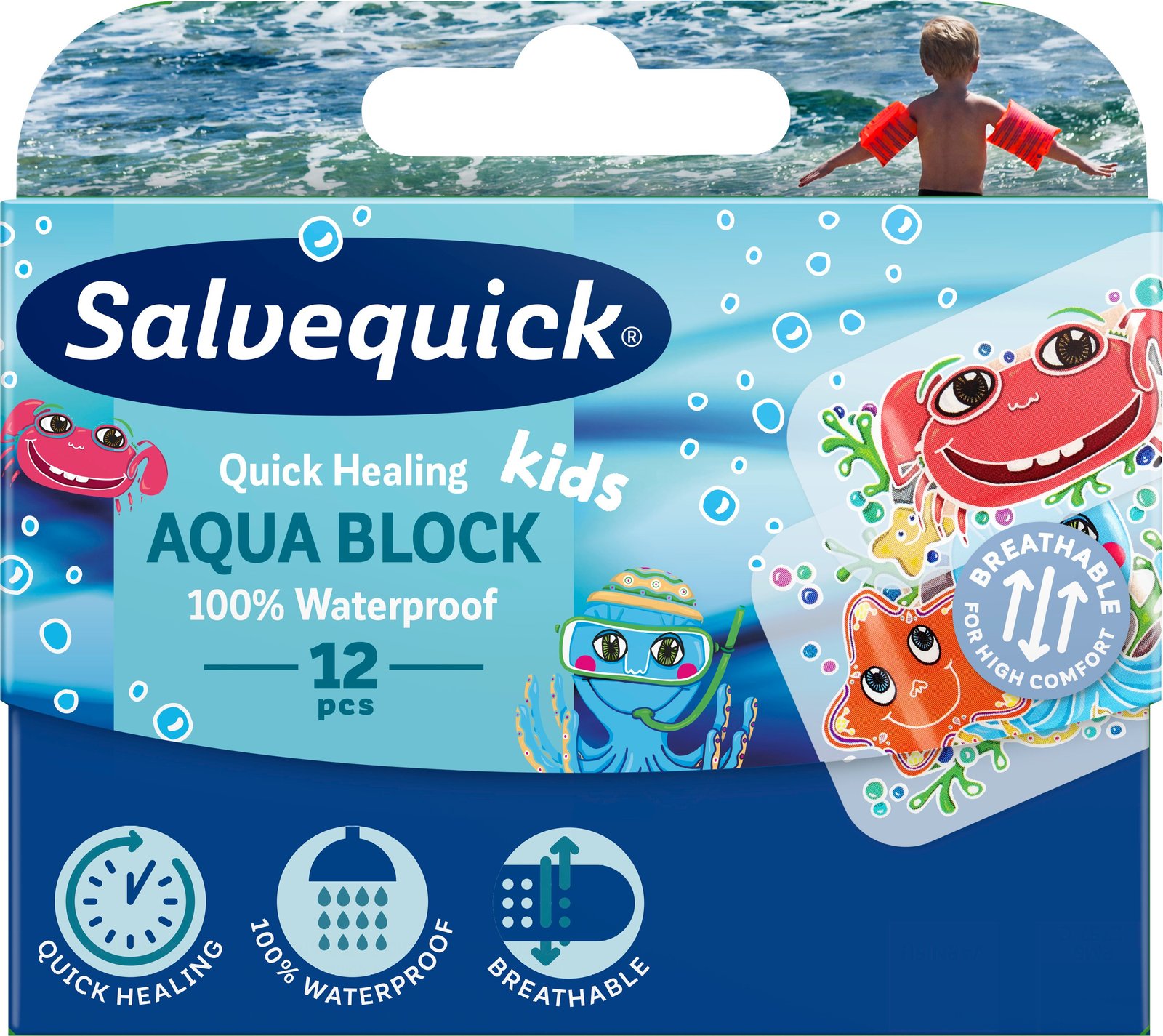 Salvequick Aqua Block Kids 12 st