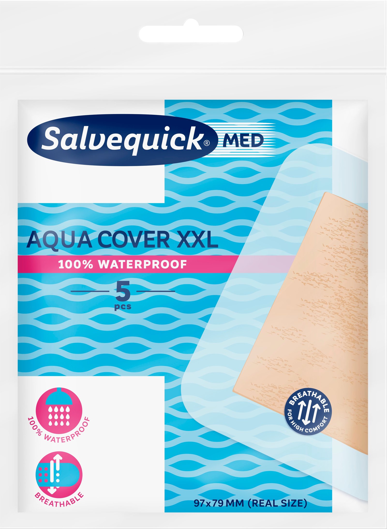 Salvequick Plåster med aqua cover XXL 5 st