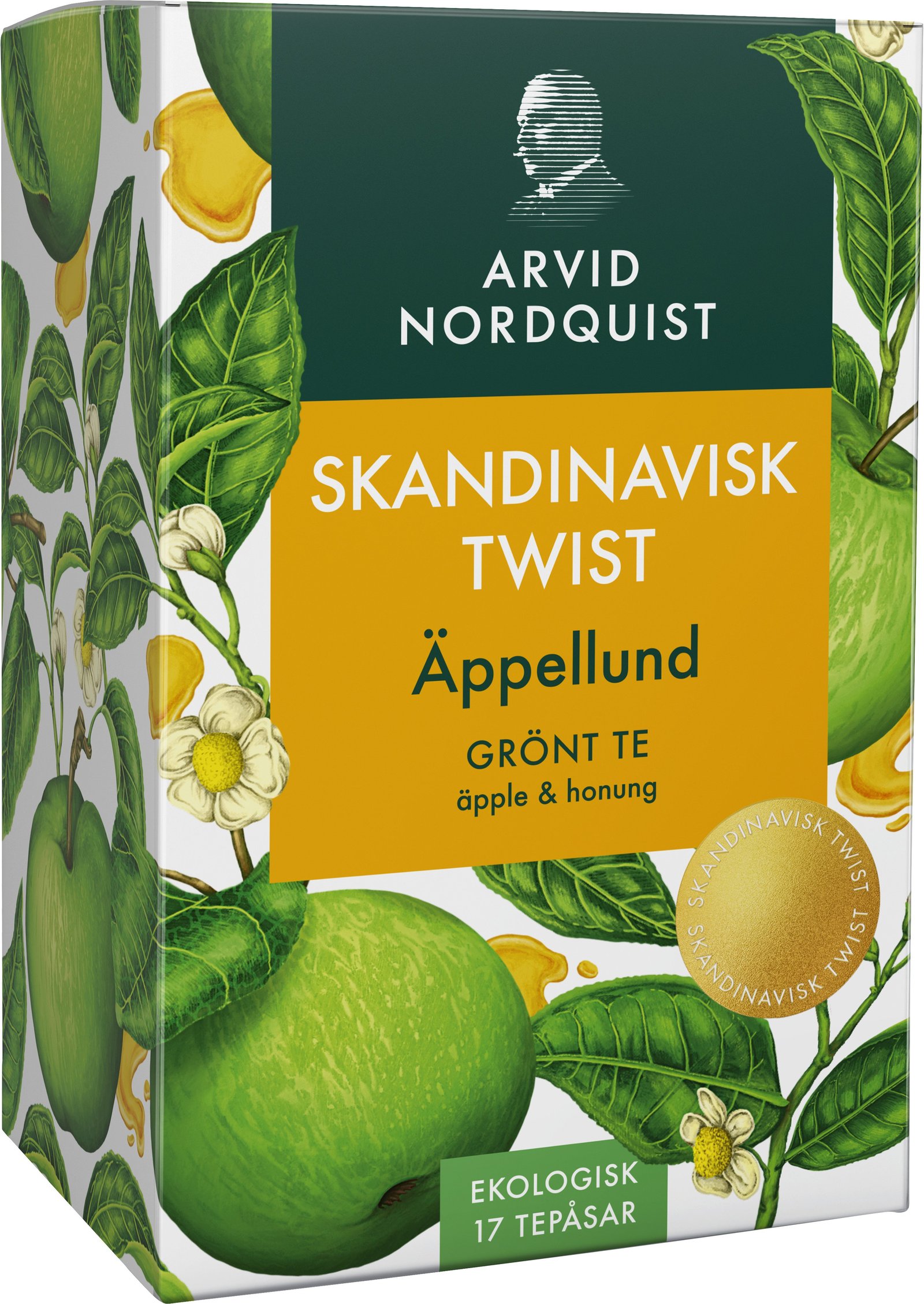 ARVID NORDQUIST Skandinavisk Twist Äppellund Grönt Te Äpple & Honung 17 påsar