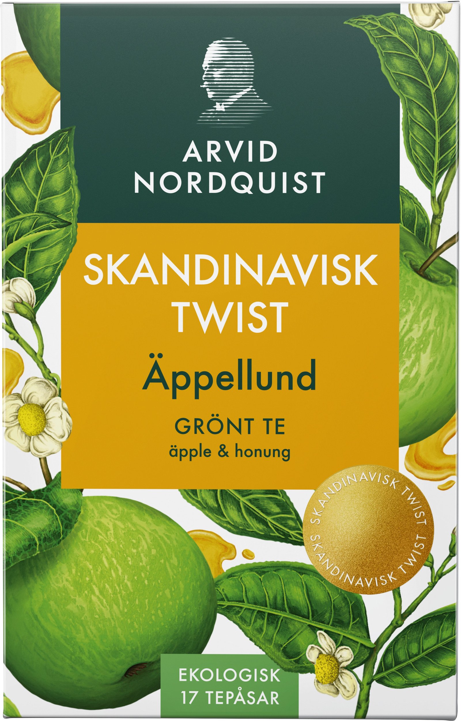 ARVID NORDQUIST Skandinavisk Twist Äppellund Grönt Te Äpple & Honung 17 påsar