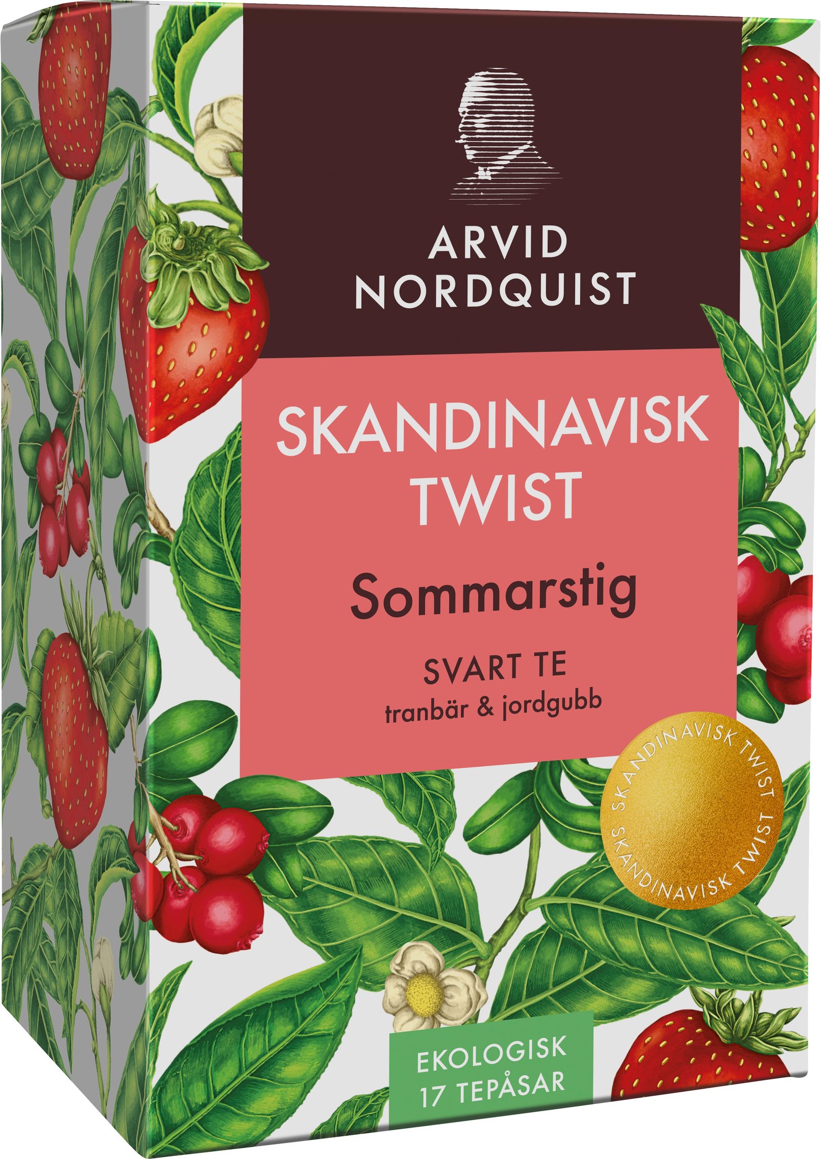 ARVID NORDQUIST Skandinavisk Twist Sommarstig Svart Te Tranbär & Jordgubb 17 påsar