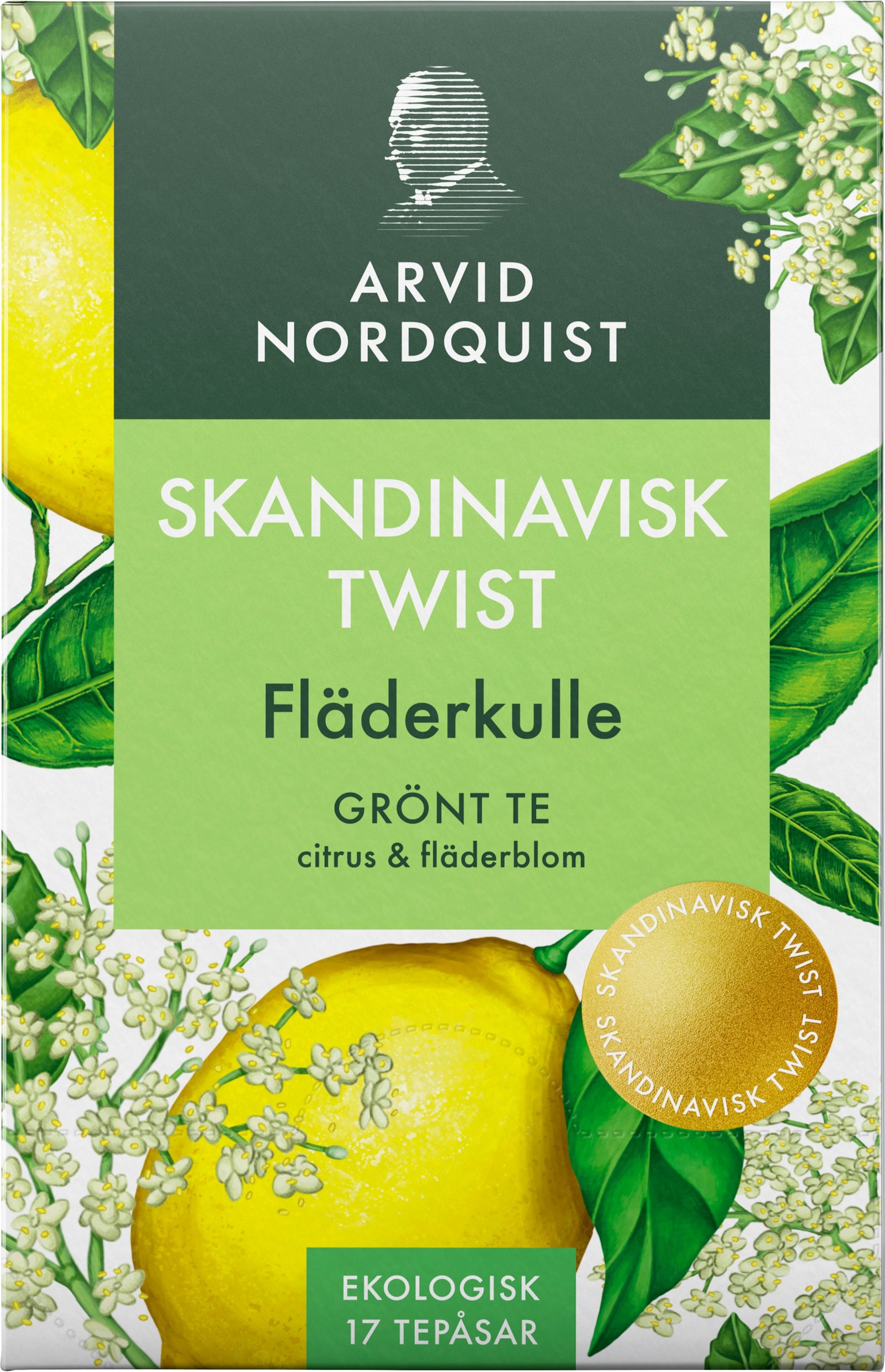 ARVID NORDQUIST Skandinavisk Twist Grönt Te Fläderkulle 17 tepåsar