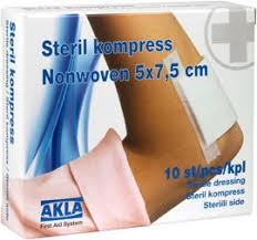 AKLA Steril kompress nonwoven 5 x 7,5 cm 10 st