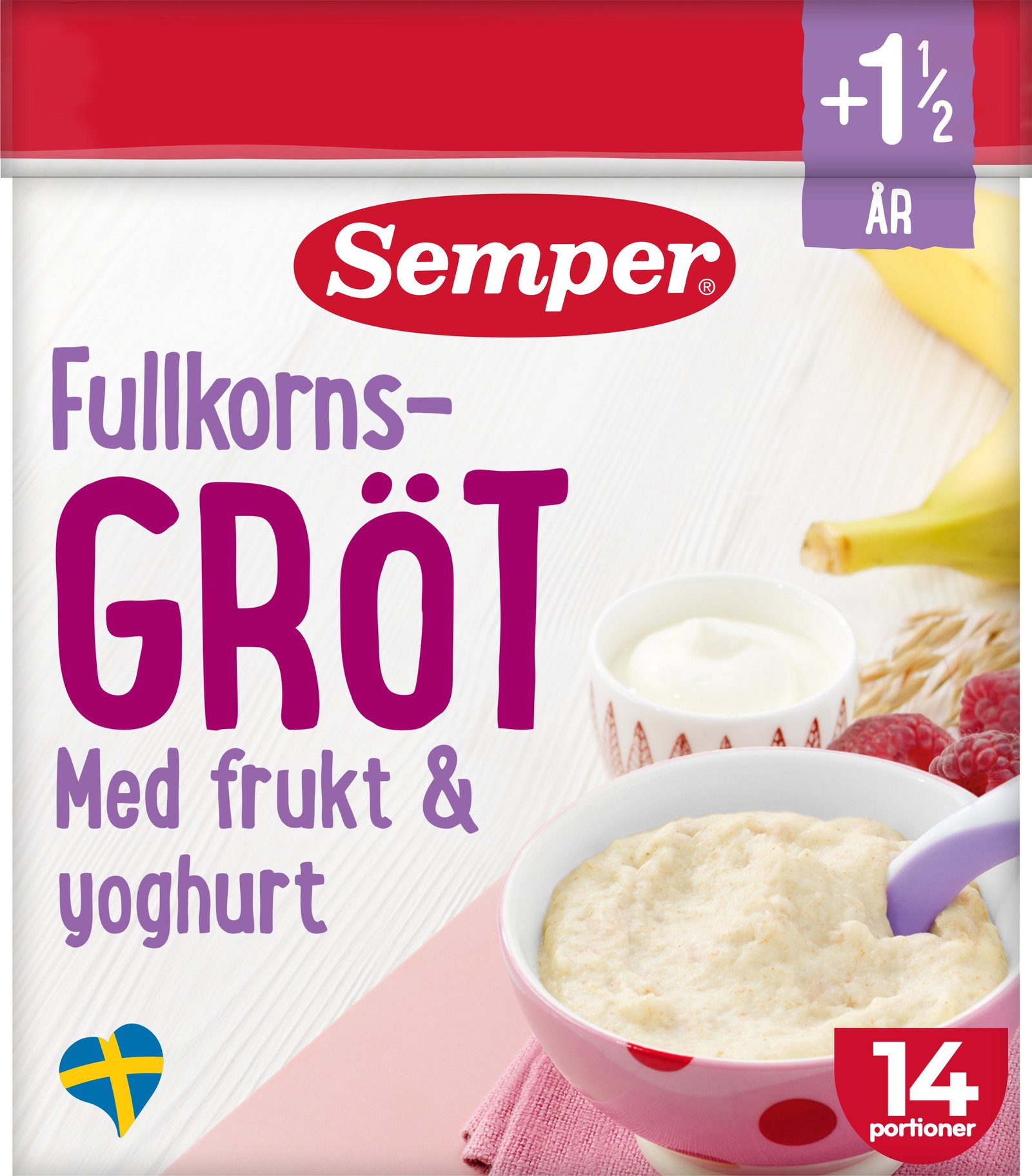 Semper Fullkornsgröt Frukt & Yoghurt 470g