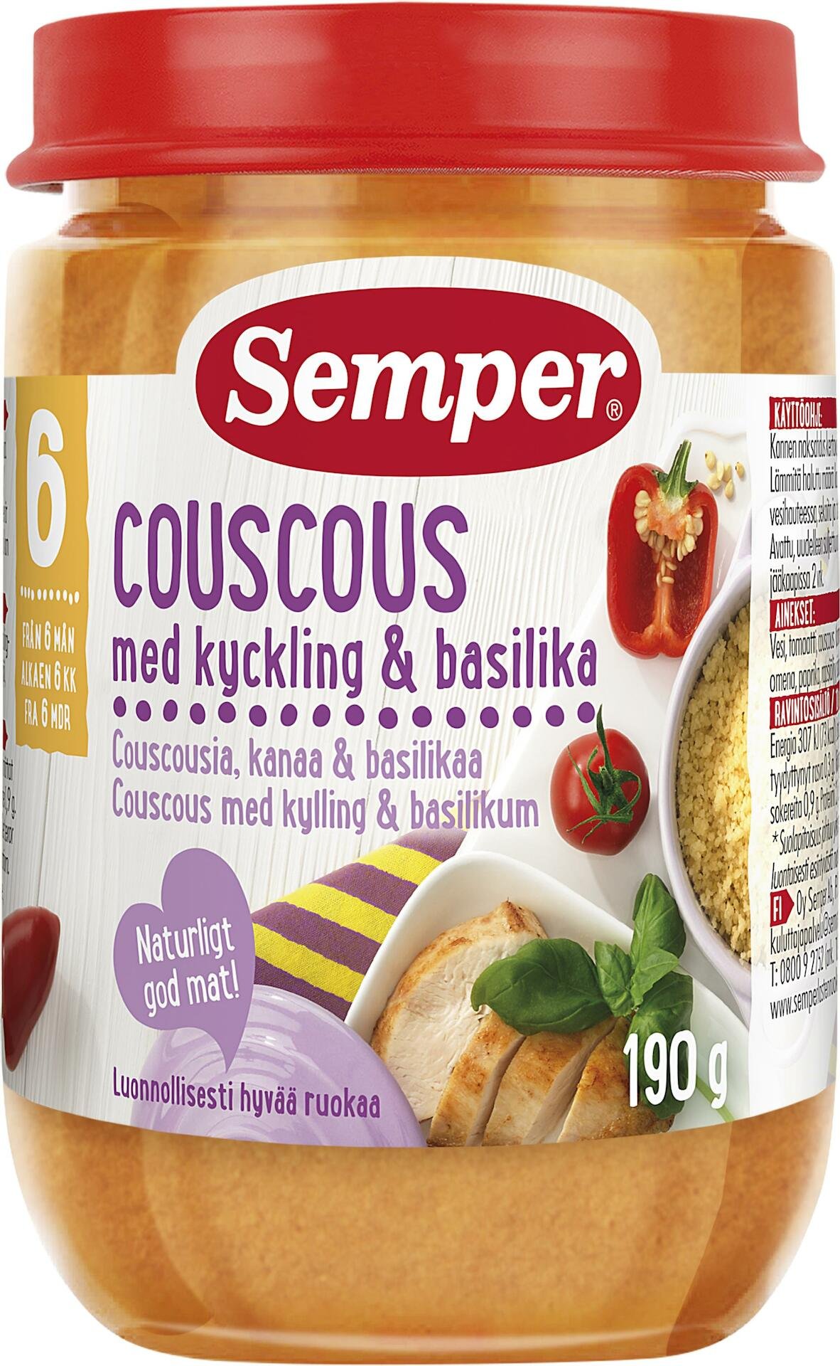Semper Couscous Kyckling & Basilika 190g