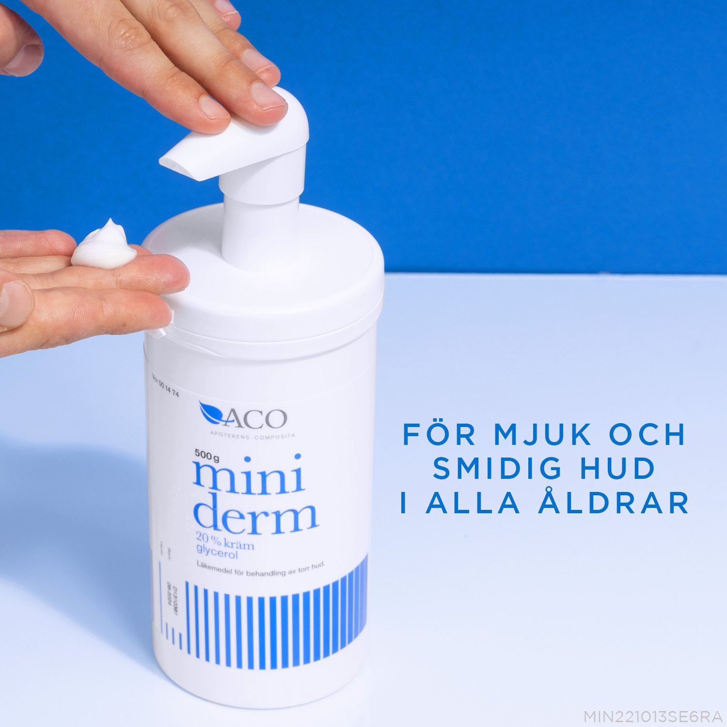 Miniderm Kräm 20% glycerol Torr Hud 500g