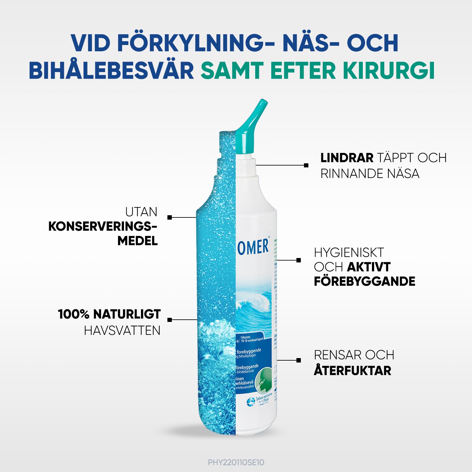 Physiomer Strong Jet Naturlig Nässkölj Näs & Bihålebesvär 210 ml