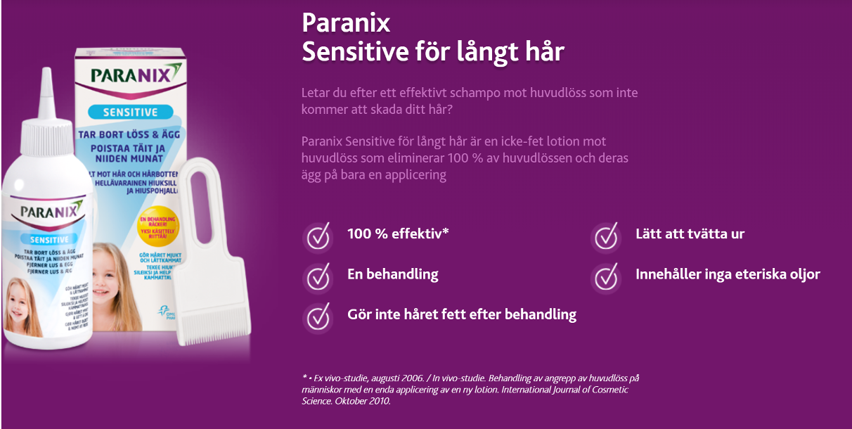 Paranix Sensitive Behandling Mot Huvudlöss 150 ml